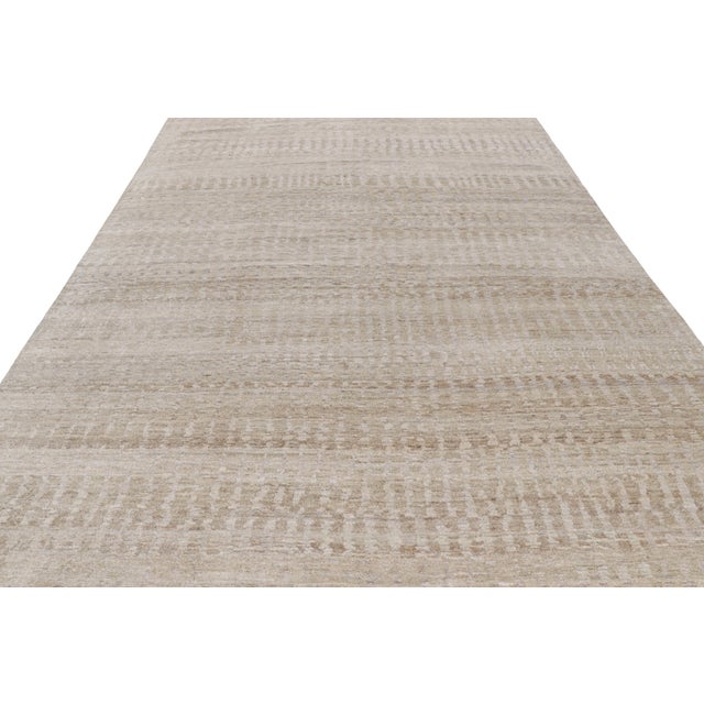 2010s Rug & Kilim’s Contemporary Textural Rug in Beige-Brown and Gray Tones For Sale - Image 5 of 8