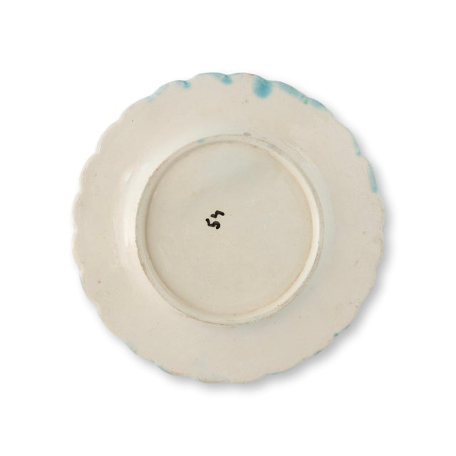 Late 19th century French majolica asparagus plate with richly molded relief decoration and beautiful hand painted...
