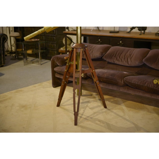 Vintage Brass and Wood Astronomical Telescope, 1930s For Sale - Image 13 of 15