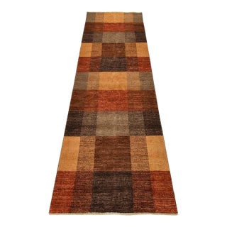 Gabbeh Runner 3’2” X 9’11” Multicolor Wool Contemporary Hand-Knotted Rug For Sale