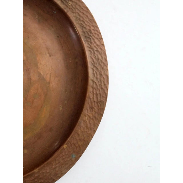 Antique Arts & Crafts Hand-Hammered Copper Plate For Sale - Image 6 of 9