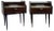 Mid-Century Italian Art Deco Nightstands in Wood, Brass & Glass, 1950s, Set of 2 For Sale