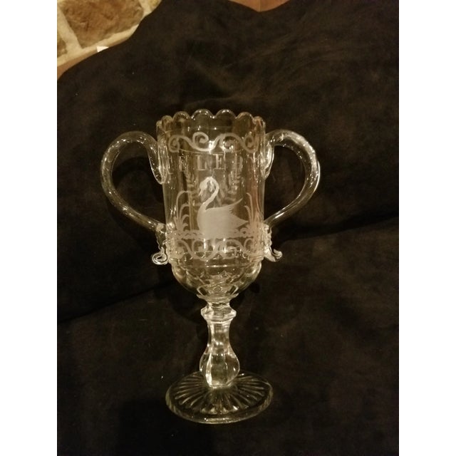 Antique English Glass Celery Vase For Sale - Image 4 of 8