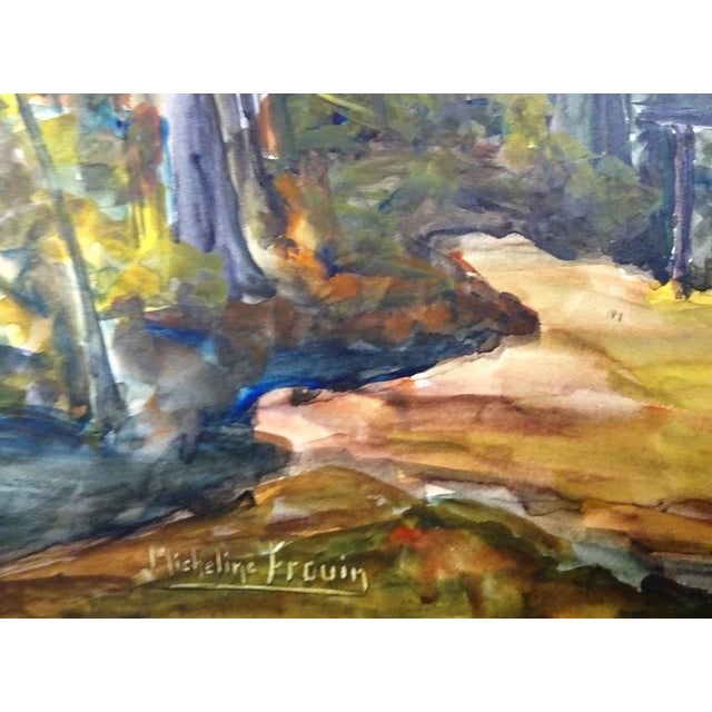 Paysage d'Alsace - Original Tempera and Watercolor on Paper by M. Frouin Mid 1900 For Sale - Image 3 of 4