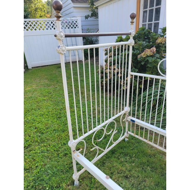 Victorian Early 20th Century Vintage Iron Daybed For Sale - Image 3 of 11