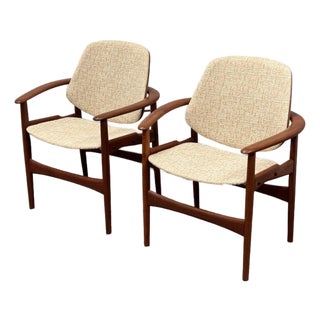 Circa 1960's Hovand-Olsen for Jutex Furniture Danish Armchairs, Pair For Sale
