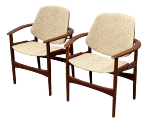 Circa 1960's Hovand-Olsen for Jutex Furniture Danish Armchairs, Pair