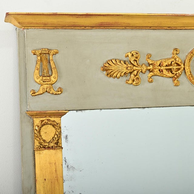 French French 19th Century Empire Trumeau Mirror For Sale - Image 3 of 13