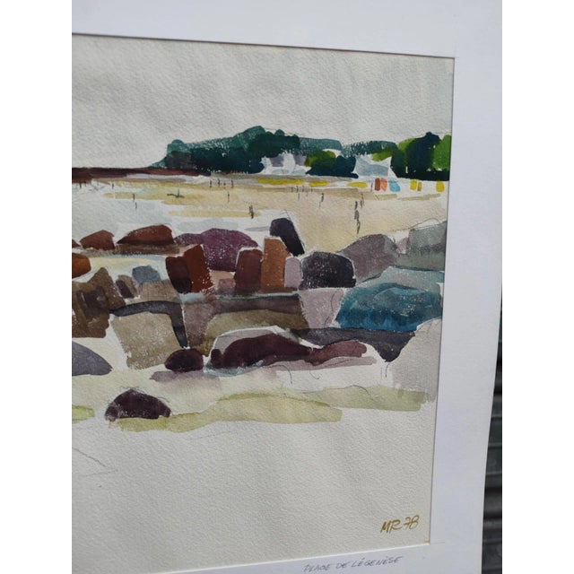 Michel Roubille, Carnac, 1978, Watercolor For Sale - Image 6 of 7
