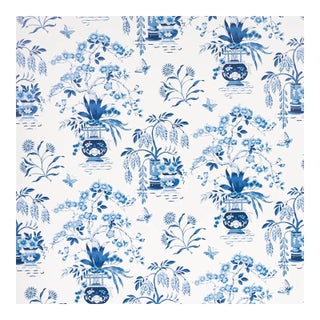 Schumacher Ming Vase Wallpaper in Porcelain - 10 Yards For Sale
