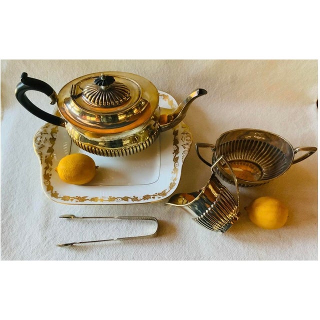 1950s Wedgwood Whitehall Gold Ivy Bone China Tea Set, 10-Piece For Sale - Image 13 of 18