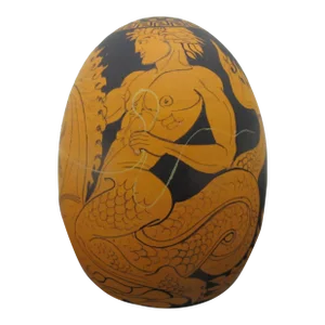 Yiannis Nomikos Male Erotic Mythology Neptune Painting on Goose Egg Art 1977