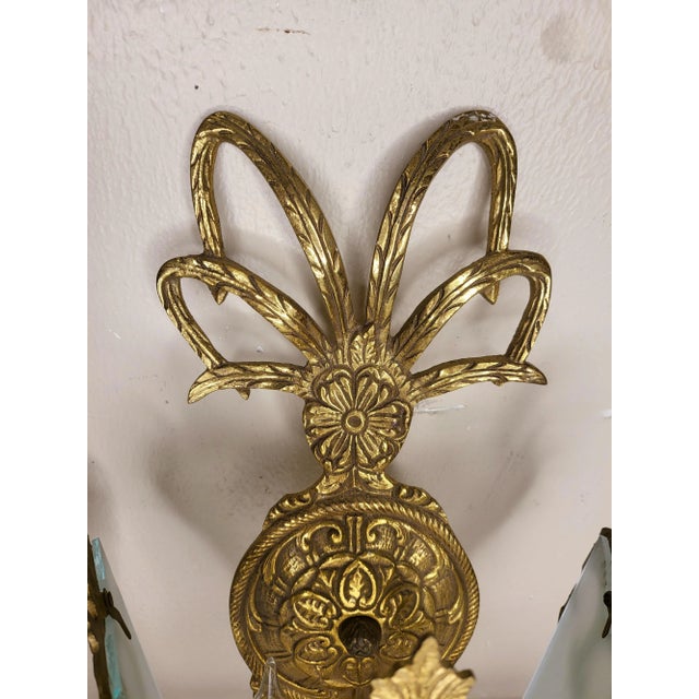 1930s 1930s Spanish Brass Lantern Wall Sconces - a Pair For Sale - Image 5 of 7