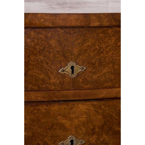 19th Century English Burl Veneered 3-Drawer Chest With Ring Pulls For Sale - Image 9 of 11