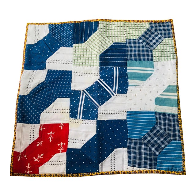 Handmade Americana Bow Tie Quilt Mat For Sale