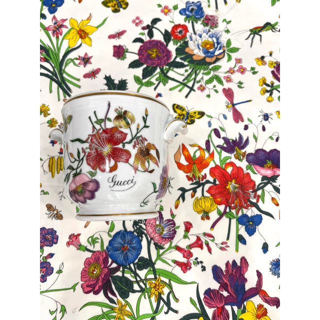 Gucci Gucci-Style Accornero “Flora” Fabric - 6 Yards For Sale - Image 4 of 9