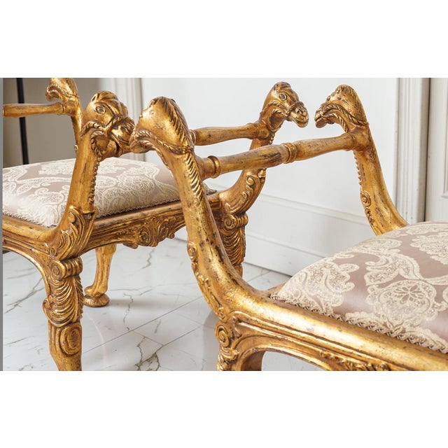 Wood Pair of Giltwood Benches For Sale - Image 7 of 7