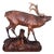 Antique Black Forest Glass and Carved Wood Sculpture of a Roaring Stag, 1950s For Sale