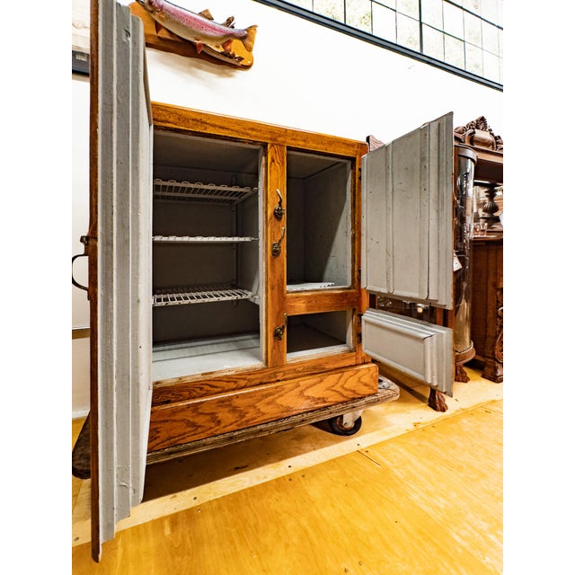 Antique Oak Ice Box For Sale - Image 16 of 17