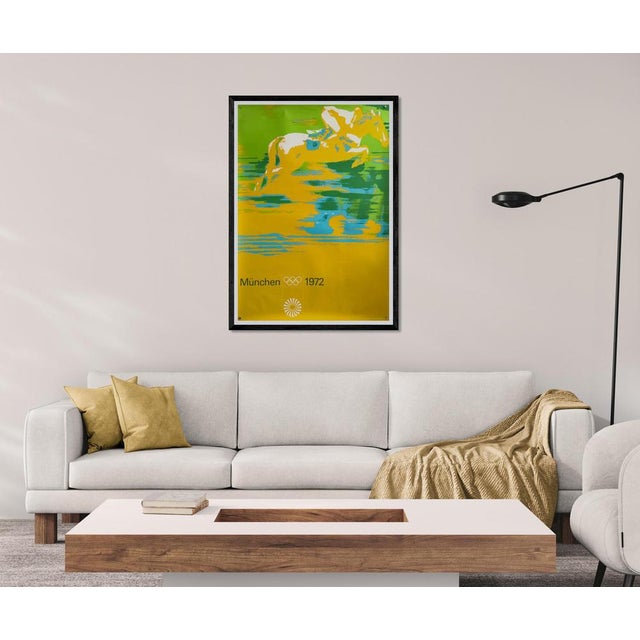 The Piece This dynamic vintage poster was created for the 1972 Olympic Games in Munich, specifically representing the...