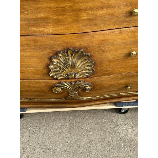 French Vintage French Style Marble Bombe Chest For Sale - Image 3 of 10