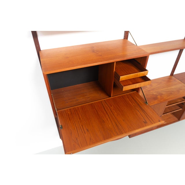Danish Modern 3-Bay Modular Teak Wall Unit by Poul Cadovius for Cado, 1960s. For Sale - Image 16 of 18