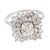 Contemporary Vintage Gia 1.03 Carat Old Mine Cut Diamond Cluster 18k White Gold Ring, Size 6.5 For Sale - Image 3 of 8