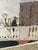 Mid-Century Modern Norbert Smith Impasto Architectural Landscape Cityscape Painting. For Sale In West Palm - Image 6 of 12