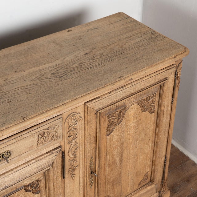 Wood 19th Century French Bleached Oak Sideboard Buffet For Sale - Image 7 of 14