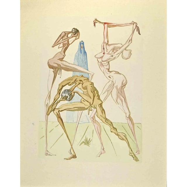 Salvador Dali, The Sodomites, Woodcut Print, 1963 For Sale - Image 4 of 4