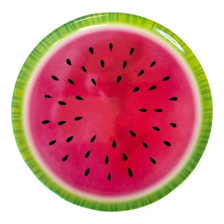 1990s Americana Watermelon Motif Round Serving Tray. For Sale