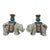 Pair of Chinese Porcelain Elephant Candle Holders For Sale