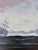Blue Vintage Original Seascape Oil Painting, Signed Sailing Ship Art For Sale - Image 8 of 14