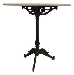19c French Antique Stone Top Table With Iron Base