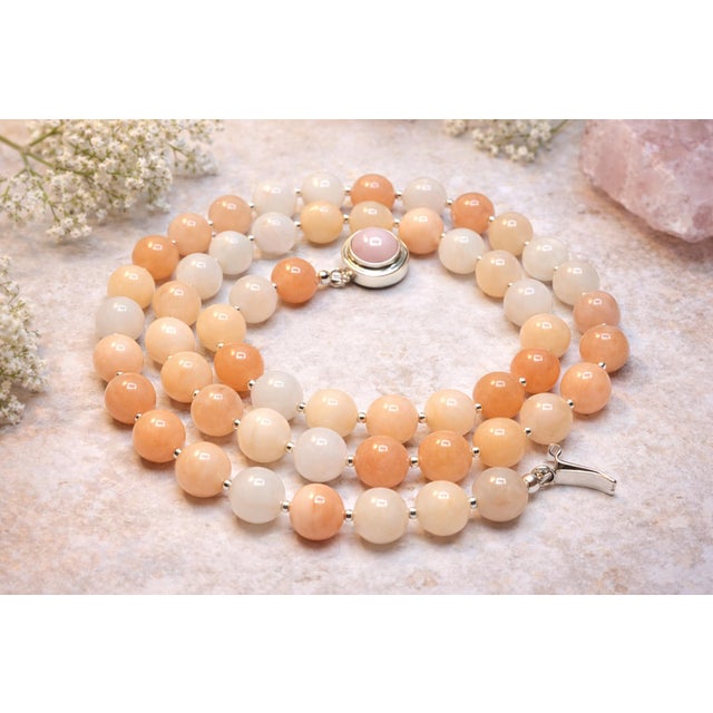 Oregon Peach Opal Beaded Necklace by Noblesse Oblige Studio, 24.5" For Sale - Image 11 of 11
