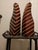 F-006 Pair of Mid-Century Modern Abstract Carved Bamboo Sculptures in Oxblood For Sale - Image 4 of 6