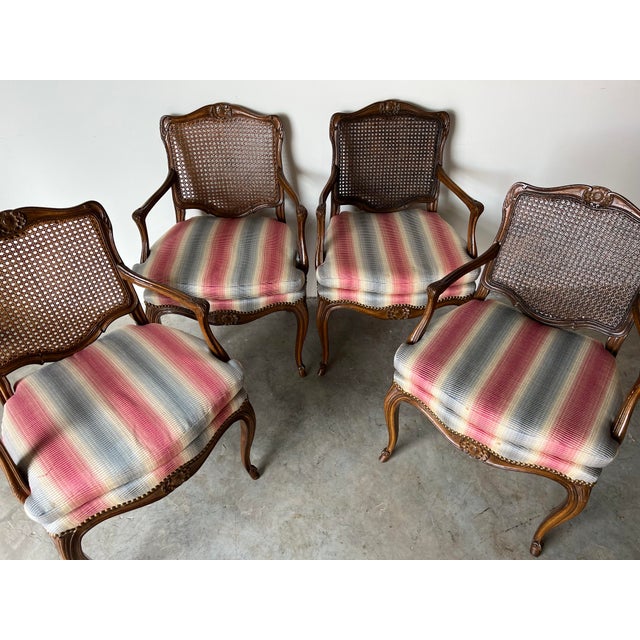 Louis XV Style French Country Arm Dining Chairs Set of 4 Chairish