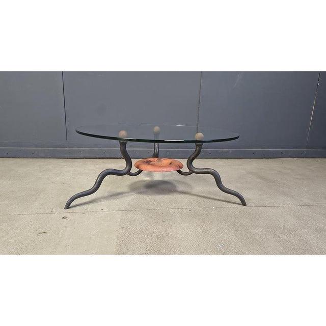 Copper Wrought Iron Coffee Table from DAB, Netherlands, 1970s For Sale - Image 8 of 12