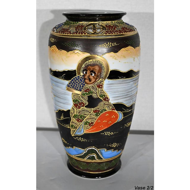Ceramic Early 20th Century Japan Porcelain Satsuma Vases, 1890s, Set of 2 For Sale - Image 7 of 18