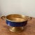 French Vintage Gold and Blue Cobalt Enamel Bowl For Sale - Image 3 of 13