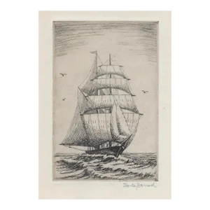 1926 Stanley Harrod Nautical Etching