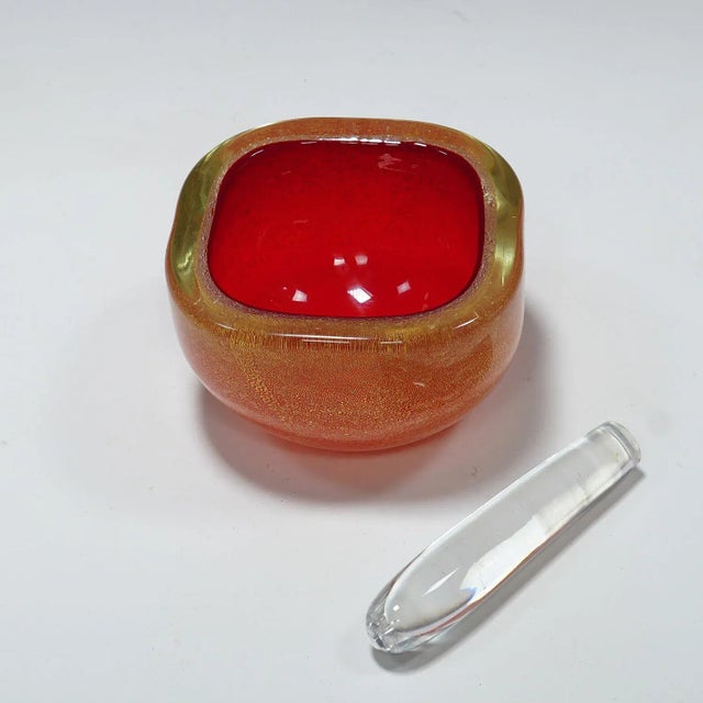 Seguso Vetri d'Arte Bowl in Red Sommerso Glass, Flavio Poli for Seguso Murano 1940s For Sale - Image 4 of 8