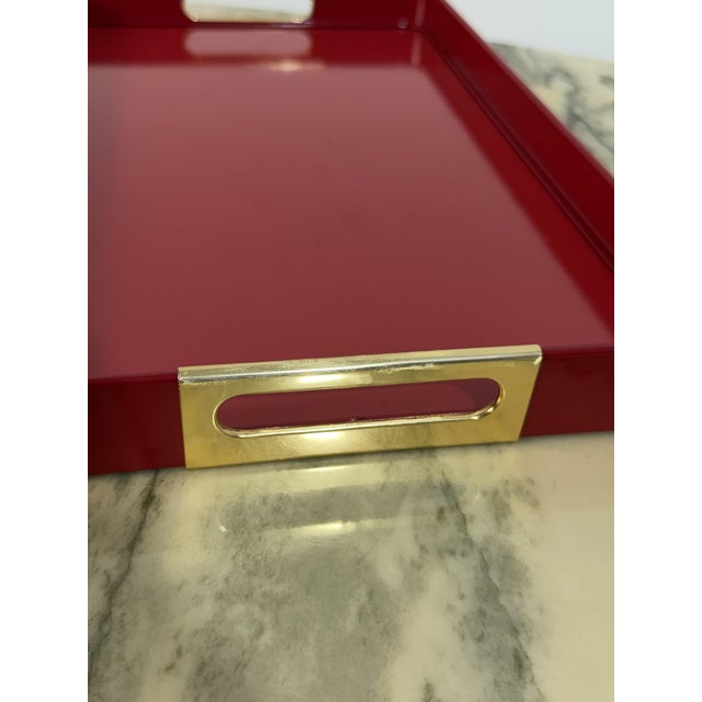 Enameled Metal and Brass Trays from MB Italia, 1960s, Set of 3 For Sale - Image 6 of 15