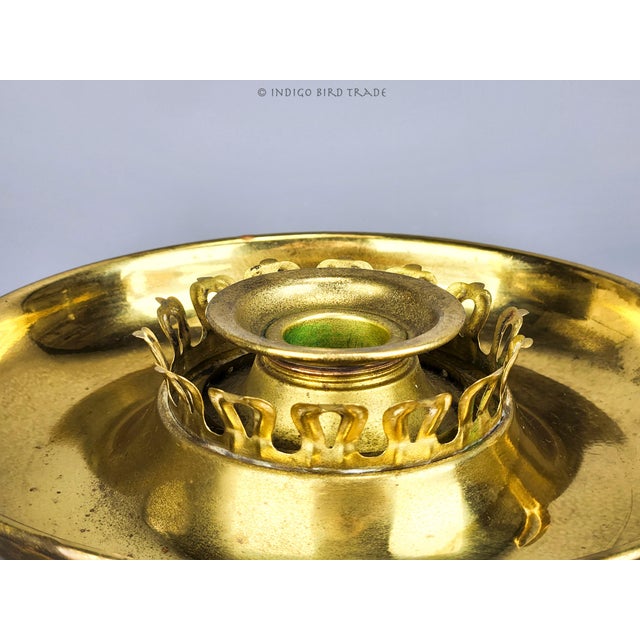 Antique Oversized Solid Brass Candle Holder with Drip Tray and Handle, c. 1920's This wonderful candle holder is made from...