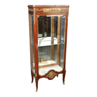 Francois Linke French Louis XV Style Bronze Mounted Narrow Vitrine C. 1915 For Sale