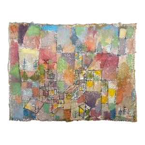 Paul Klee Vintage 1969 Modernist Lithograph Print " Two Country Houses " 1918