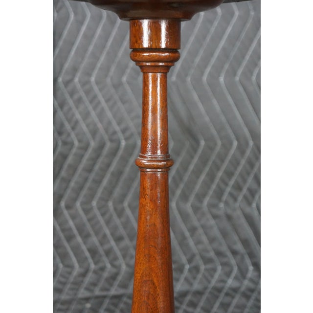 Antique Victorian Mahogany Round Plant Candle Stand Sculpture Pedestal Tripod For Sale - Image 9 of 15