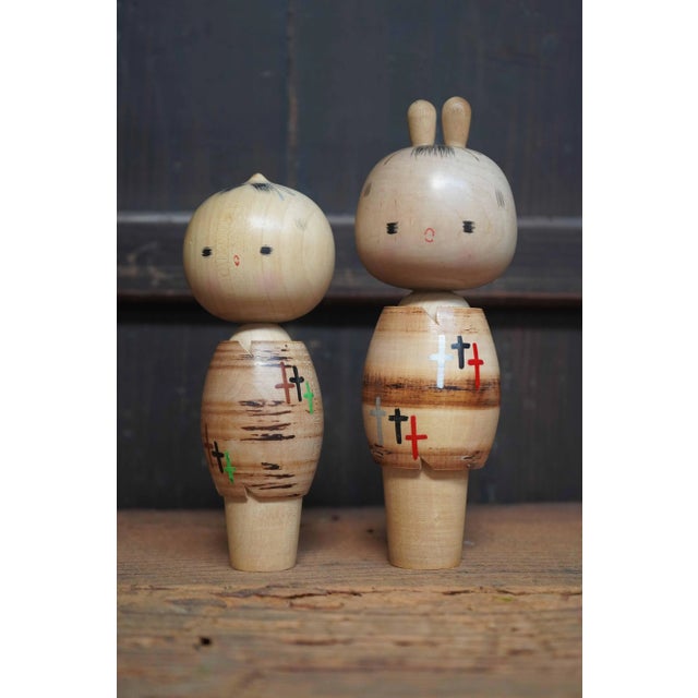 1960s Vintage Sosaku Kokeshi by Maruyama Hougetsu, Japan, 1960s, Set of 2 For Sale - Image 5 of 8