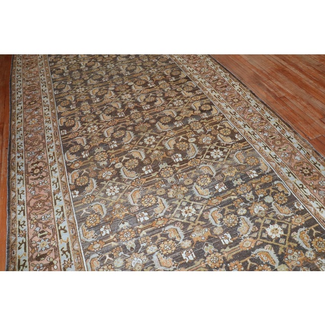 Early 20th Century Early 20th Century Brown Persian Malayer Corridor Rug - 6'10" x 17' For Sale - Image 5 of 10