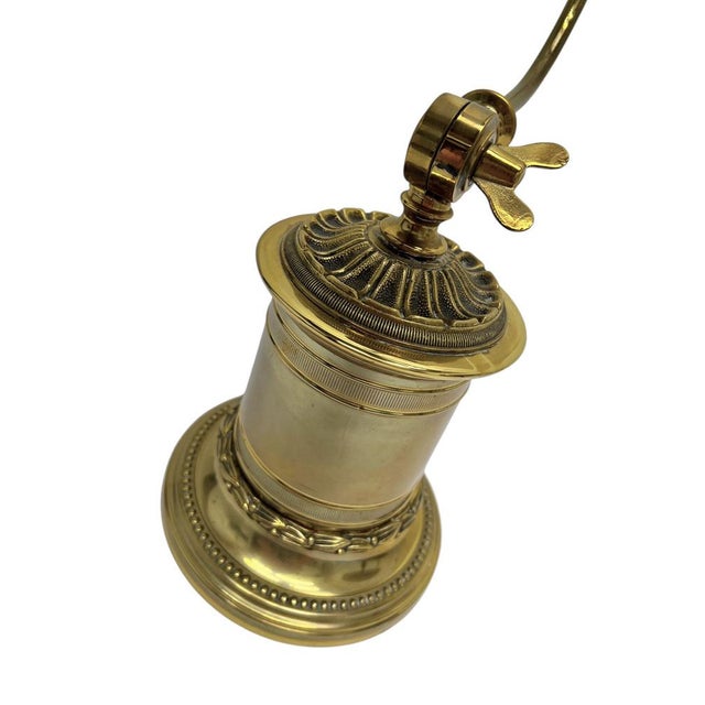 French Adjustable Bankers Desk Lamp in Brass, 1960s For Sale - Image 11 of 17